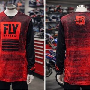 🔥 Fly Racing Long Sleeve Moto Jersey – Red/Black – Excellent Condition 🔥